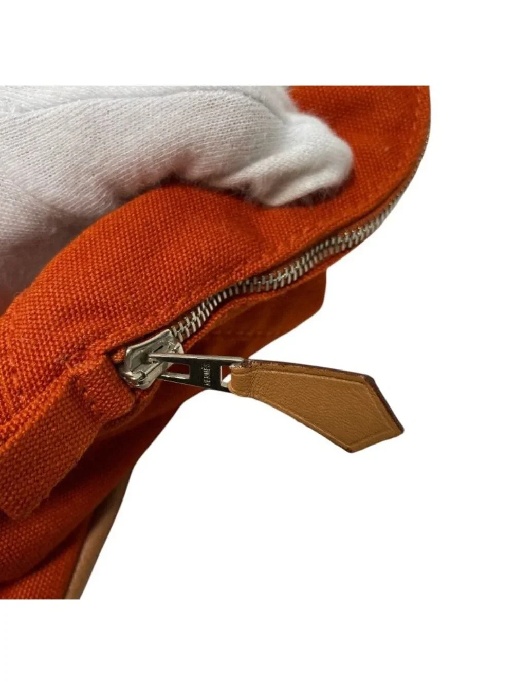 Hermes Canvas Bolide Pouch 31 Orange
